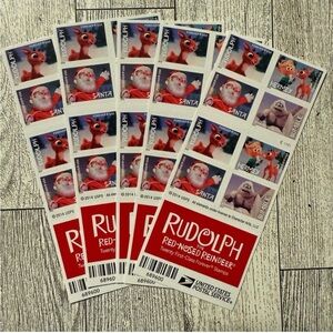 100 Rudolph The Red-Nosed Reindeer Christmas USPS Forever Stamps